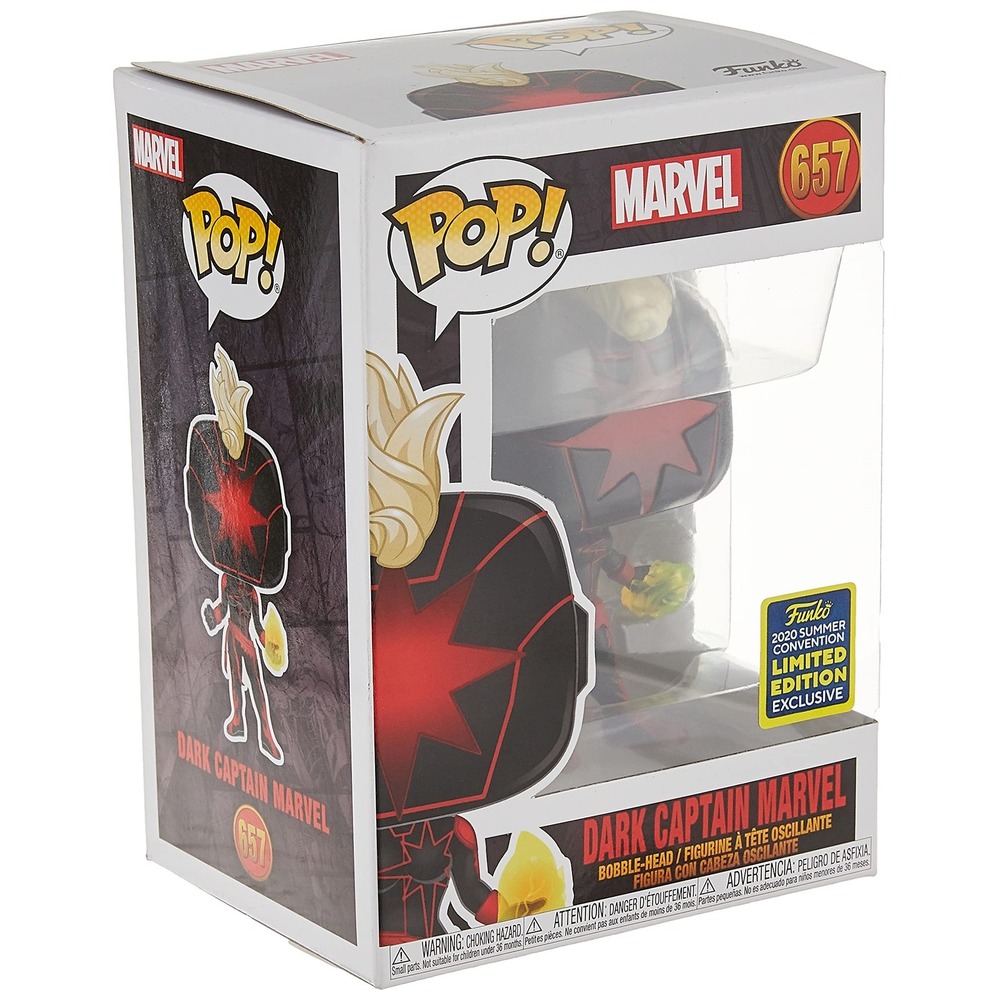 Funko Pop Dark Captain Marvel 657 Summer Convention Exclusive Marvel Figure New